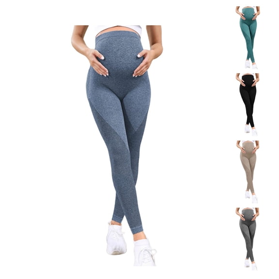 Bixock Women's Maternity Leggings High Waisted Over The Belly Workout Yoga Activewear Pregnant Casual Pants