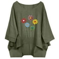 thumbnail image 1 of Bixock Women's Maternity Tops Casual Loose Short Sleeve Linen Round-Neck Maternity T-Shirt Printing Pregnant Top, 1 of 5