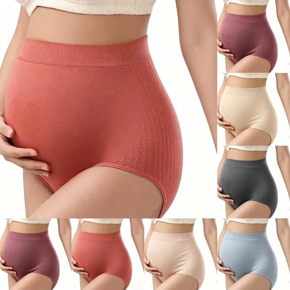 Bixock Women's Maternity Underwear Plus Size Cotton High Waist Over The Belly Panties Pregnant Briefs Casual Soft Breathable Daily Wear Maternity Clothes