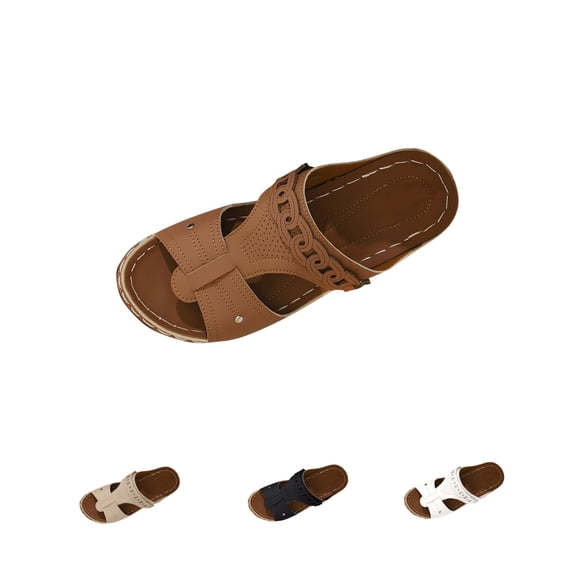 Bixock Women's Sandals,Slippers for Women with Peep Toe and Wide Strap for Casual Indoor Slippers