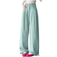 thumbnail image 1 of Bixock Women's Wide Leg Pants,Casual Loose Pants,Women Solid Color Versatile Straight Leg Pocket Cargo Outdoor Daily Leisure Pants, 1 of 6
