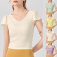 thumbnail image 1 of Bixock Womens Short Sleeve Tops,Workout Shirts for Women,Blouse for Women Solid Color Crew Neck Boho Style Loose Casual Lightweight Breathable Tops, 1 of 4