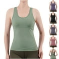 thumbnail image 1 of Bixock Womens Tank Tops Sleeveless Blouse Solid Color Padded Yoga Top Tight Sports Fitness Running Casual Shirt Top Gym Sport Clothes, 1 of 5