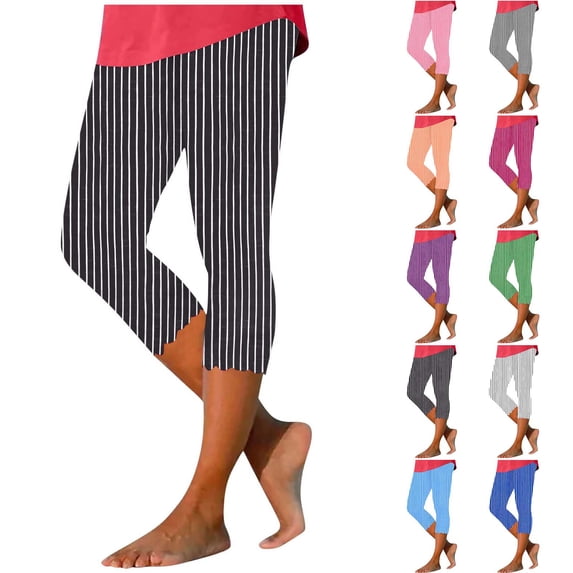 Bixock Yoga Pants for Women Random Print Capris Pants Casual Leggings Pants Workout Active Sports Pants for Women Clothes