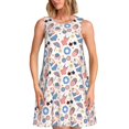 thumbnail image 1 of Bixox 4th Of July1 Print Women's Sleeveless A-Line Dress with Pockets, Casual Knee-Length Tank Dress for Summer-3X-Large, 1 of 7