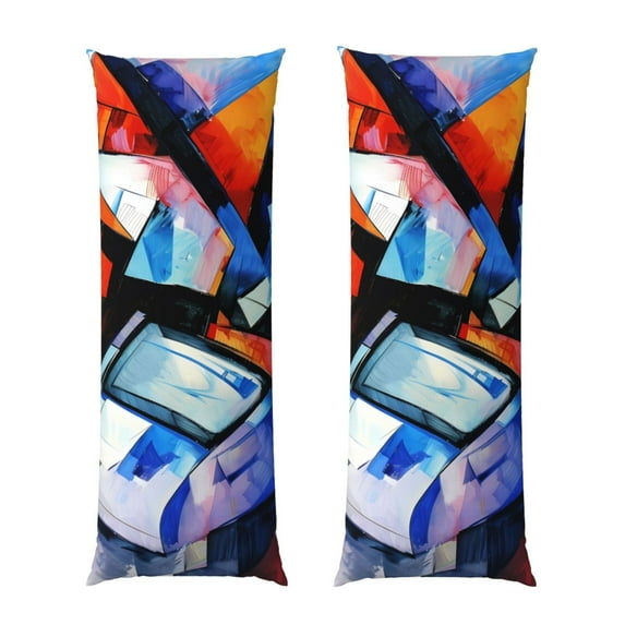 Bixox Abstract Cubist Printer Print Body Pillow Cover with Zipper Closure, Cozy Fuzzy Fleece Body Pillow Case Cover 20 x 54 Inches,Long Body Pillow Pillowcase