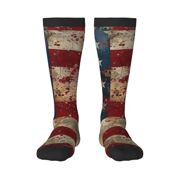 Bixox American Flag1 Patterned Men's and Women's Knee Socks High Socks Outdoor Sports Socks