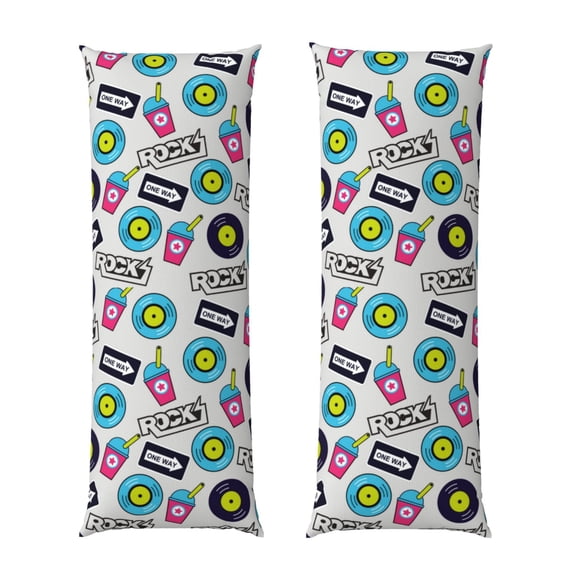 Bixox American Musical Print Body Pillow Cover with Zipper Closure, Cozy Fuzzy Fleece Body Pillow Case Cover 20 x 54 Inches,Long Body Pillow Pillowcase