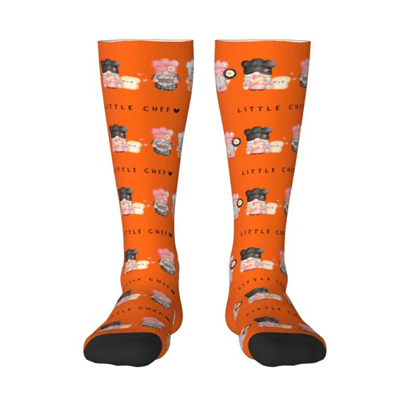 Bixox Baker Gnome Patterned Men's and Women's Knee Socks High Socks Outdoor Sports Socks
