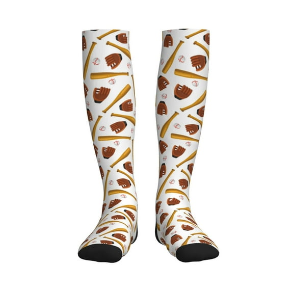 Bixox Baseball Sport Print Compression Socks,Compression Socks Women & Men Circulation for Medical,Running,Athletic