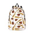 thumbnail image 1 of Bixox Baseball Sport Printing Canvas Backpack Lightweight Casual Travel Backpack School Backpack Fits 15.6 Inch Notebook, 1 of 5