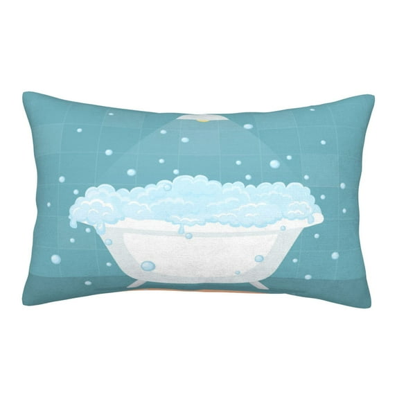 Bixox Bathtub with Soap Bubbles Printed Pillow Protector,Super Soft Ideal for Home,Guests,Rentals - 16"x24"