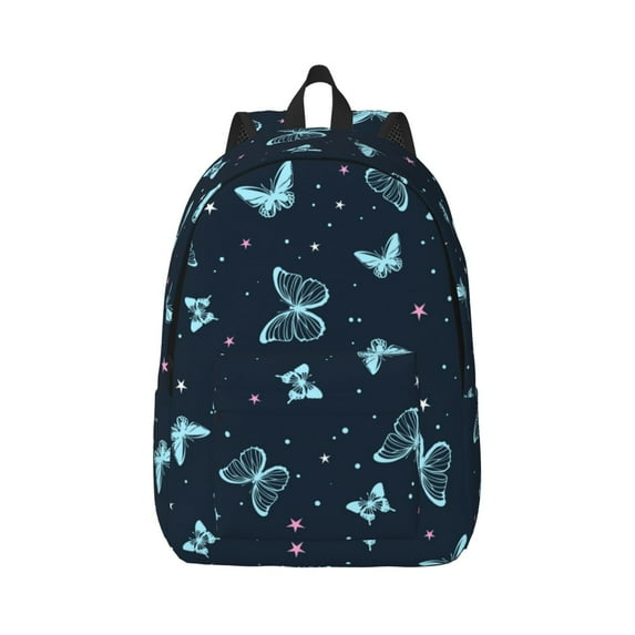 Bixox Beautiful Butterflies Printing Canvas Backpack Lightweight Casual Travel Backpack School Backpack Fits 15.6 Inch Notebook