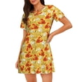 thumbnail image 1 of Bixox Beer And Crawfish Pattern Women's Nightgown, Soft & Breathable Sleepwear, Round Neck Knee-Length Pajama Dress,Loungewear for Home & Sleep, 1 of 7
