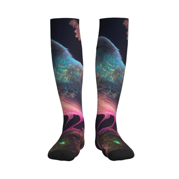 Bixox Bird 1 Print Compression Socks,Compression Socks Women & Men Circulation for Medical,Running,Athletic