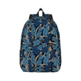 thumbnail image 1 of Bixox Blue Leaves A Printing Canvas Backpack Lightweight Casual Travel Backpack School Backpack Fits 15.6 Inch Notebook, 1 of 5