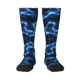 thumbnail image 1 of Bixox Blue Lightning Patterned Men's and Women's Knee Socks High Socks Outdoor Sports Socks, 1 of 5