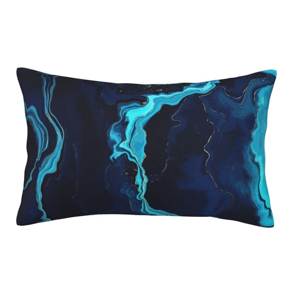 Bixox Blue Marble And Gold Printed Pillow Protector,Super Soft Ideal for Home,Guests,Rentals - 16"x24"