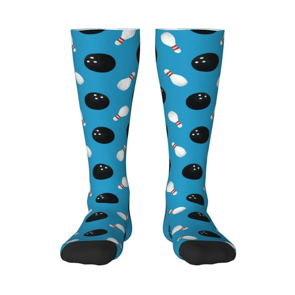 Bixox Bowling Balls Patterned Men's and Women's Knee Socks High Socks Outdoor Sports Socks