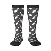 Bixox Bowling Pins Patterned Men's and Women's Knee Socks High Socks Outdoor Sports Socks