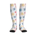 thumbnail image 1 of Bixox Bright Colorful Fireworks Print Compression Socks,Compression Socks Women & Men Circulation for Medical,Running,Athletic, 1 of 7
