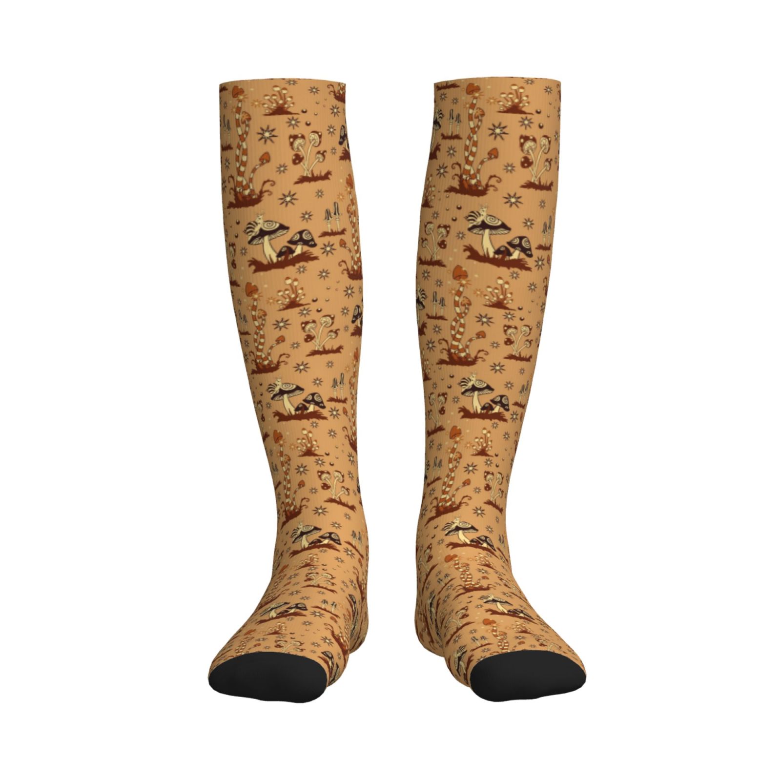 Bixox Brown Mushrooms Print Compression Socks,Compression Socks Women ...