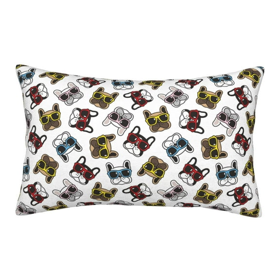 Bixox Bulldog Sunglasses Face Printed Pillow Protector,Super Soft Ideal for Home,Guests,Rentals - 14"x20"
