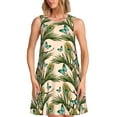 thumbnail image 1 of Bixox Butterflies And Peacock Feathers Print Women's Sleeveless A-Line Dress with Pockets, Casual Knee-Length Tank Dress for Summer-X-Large, 1 of 1