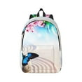 thumbnail image 1 of Bixox Butterfly In Blossoms Zen Printing Canvas Backpack Lightweight Casual Travel Backpack School Backpack Fits 15.6 Inch Notebook, 1 of 1