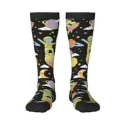 Bixox Cartoon Astronaut In Spacesuit Patterned Men's and Women's Knee Socks High Socks Outdoor Sports Socks