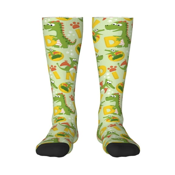 Bixox Cartoon Dinosaurs Patterned Men's and Women's Knee Socks High Socks Outdoor Sports Socks