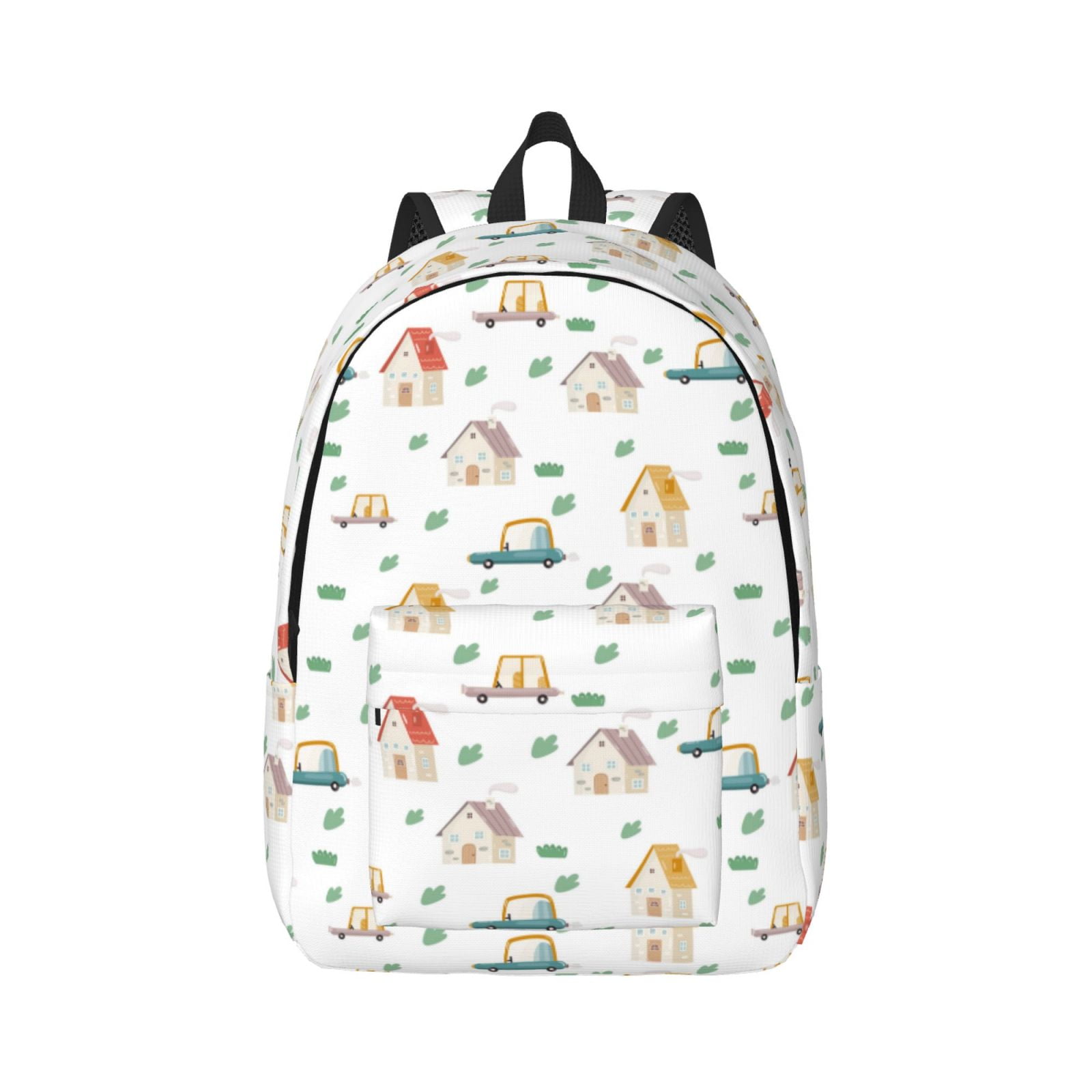 Bixox Cartoon House Printing Canvas Backpack Lightweight Casual Travel