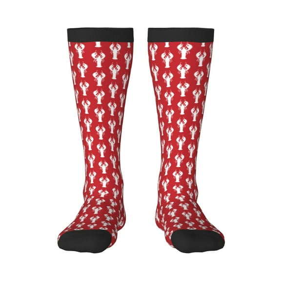 Bixox Cartoon Lobster Patterned Men's and Women's Knee Socks High Socks Outdoor Sports Socks
