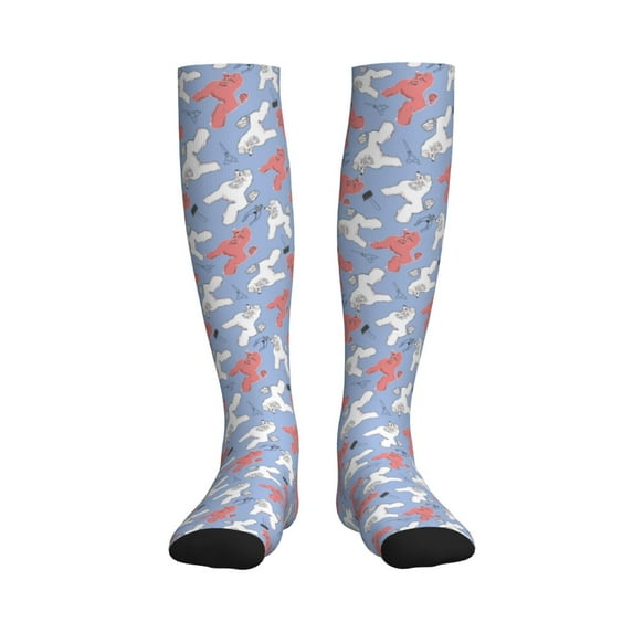Bixox Cartoon Poodle Dog Print Compression Socks,Compression Socks Women & Men Circulation for Medical,Running,Athletic