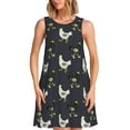 thumbnail image 1 of Bixox Cartoon Rooster Print Women's Sleeveless A-Line Dress with Pockets, Casual Knee-Length Tank Dress for Summer-Small, 1 of 7