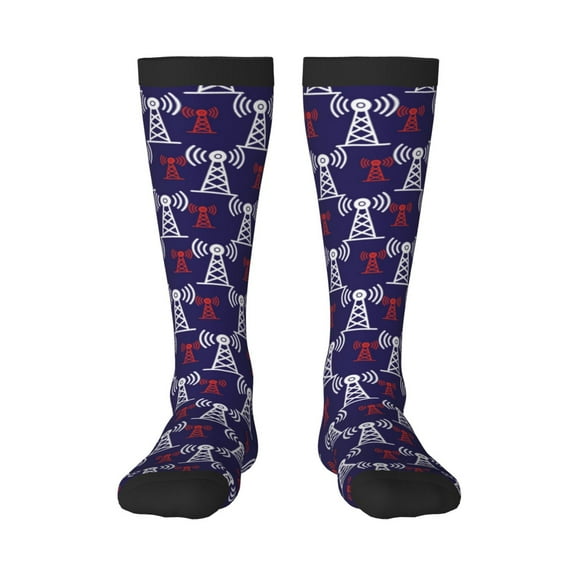 Bixox Cell Tower Patterned Men's and Women's Knee Socks High Socks Outdoor Sports Socks