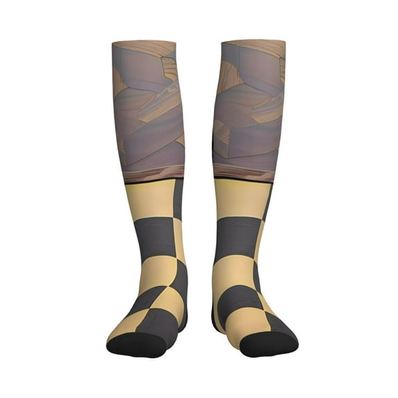 Bixox Chess Board With Pawns Print Compression Socks,Compression Socks Women & Men Circulation for Medical,Running,Athletic
