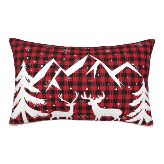 Bixox Christmas Buffalo Plaid Printed Pillow Protector,Super Soft Ideal for Home,Guests,Rentals - 20"x30"