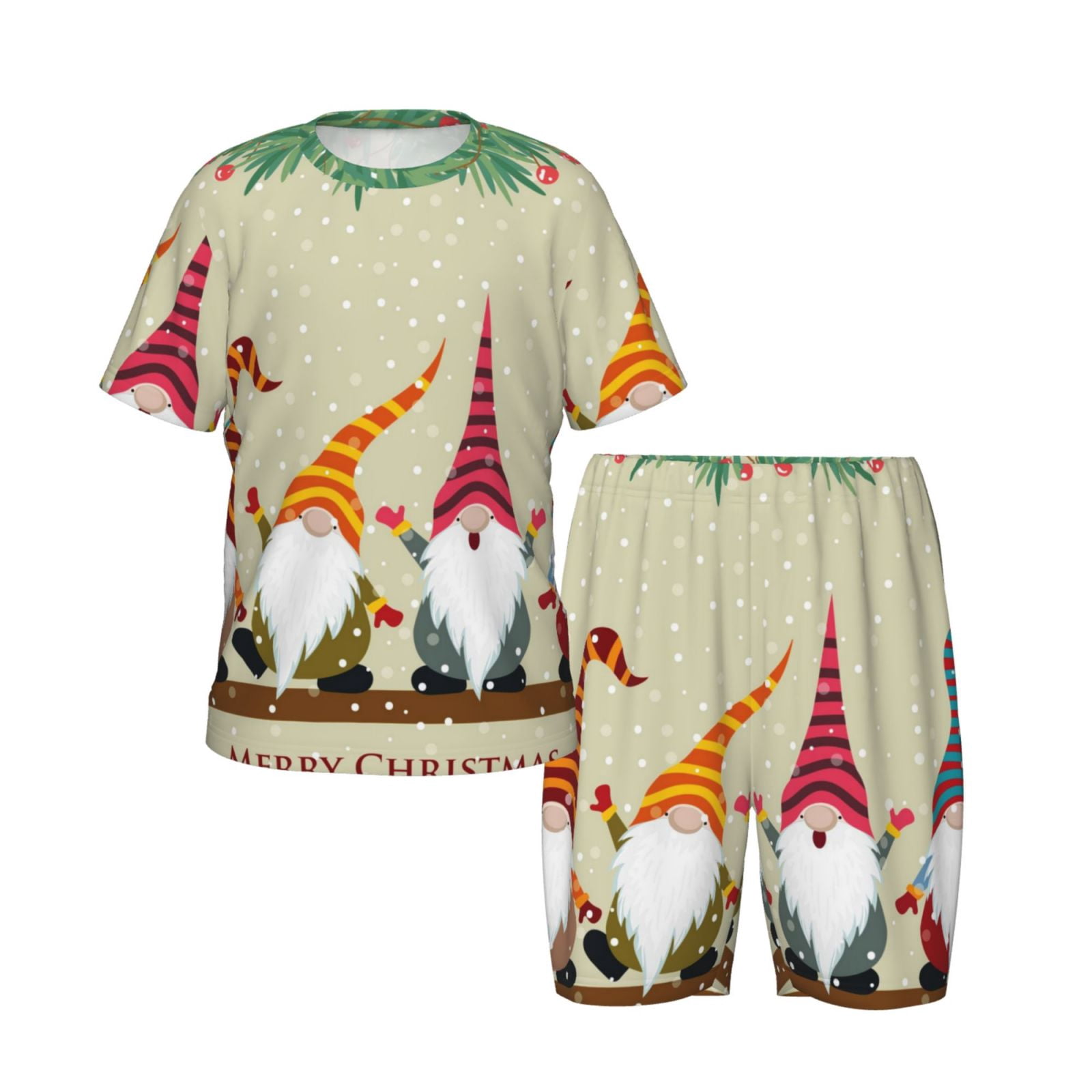 Bixox Christmas Card With Gnomes Pattern children's Summer Short Sleeve ...