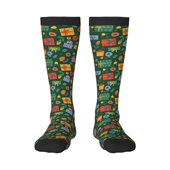 Bixox Christmas Gift Patterned Men's and Women's Knee Socks High Socks Outdoor Sports Socks