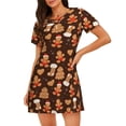 thumbnail image 1 of Bixox Christmas Gingerbread Cookies Pattern Women's Nightgown, Soft & Breathable Sleepwear, Round Neck Knee-Length Pajama Dress,Loungewear for Home & Sleep, 1 of 7
