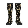 thumbnail image 1 of Bixox Christmas Gold Deers Patterned Men's and Women's Knee Socks High Socks Outdoor Sports Socks, 1 of 5