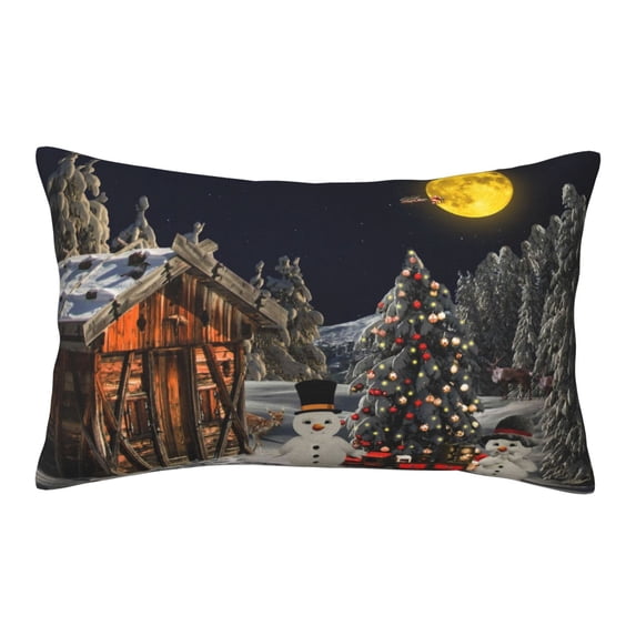 Bixox Christmas Landscape Printed Pillow Protector,Super Soft Ideal for Home,Guests,Rentals - 16"x24"