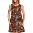 thumbnail image 1 of Bixox Coffee Stamp Print Women's Sleeveless A-Line Dress with Pockets, Casual Knee-Length Tank Dress for Summer-X-Large, 1 of 7