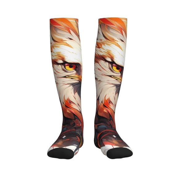 Bixox Colorful Abstract Eagle Print Compression Socks,Compression Socks Women & Men Circulation for Medical,Running,Athletic