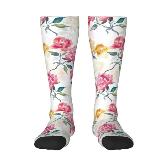 Bixox Colorful Flowers Patterned Men's and Women's Knee Socks High Socks Outdoor Sports Socks
