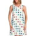 thumbnail image 1 of Bixox Colorful Geometric Print Women's Sleeveless A-Line Dress with Pockets, Casual Knee-Length Tank Dress for Summer-XX-Large, 1 of 7