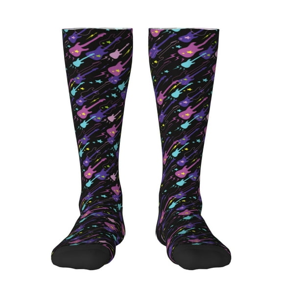 Bixox Colorful Guitar Patterned Men's and Women's Knee Socks High Socks Outdoor Sports Socks