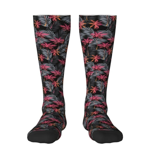 Bixox Colorful Hawaii Palms Patterned Men's and Women's Knee Socks High Socks Outdoor Sports Socks