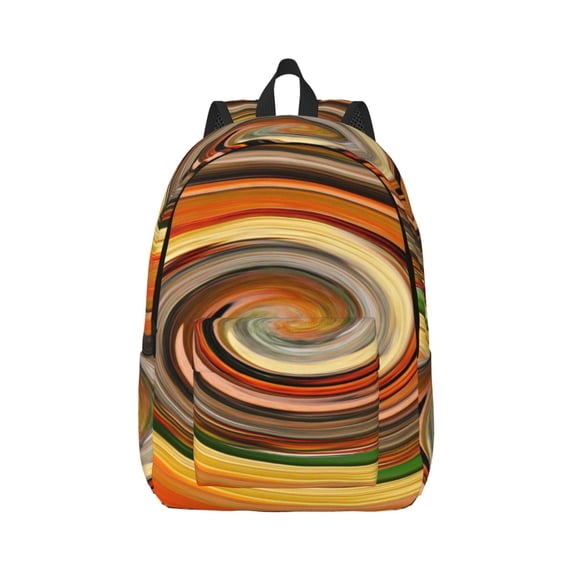 Bixox Colorful Swirl Printing Canvas Backpack Lightweight Casual Travel Backpack School Backpack Fits 15.6 Inch Notebook